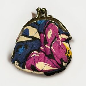 VERA BRADLEY RETIRED African Violet Kiss Lock Coin Purse FAST SHIPPING 3257-23